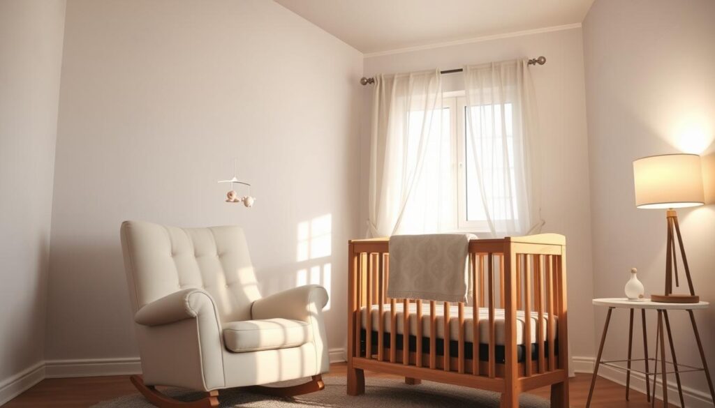 Beleuchtung und Wandgestaltung Babyzimmer