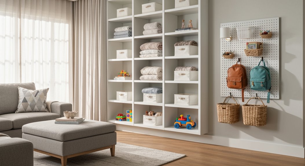 Platzsparende Organisation für Familien